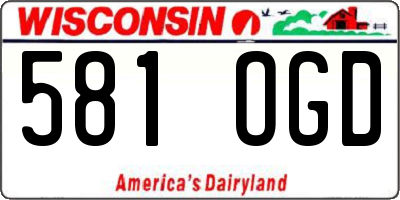 WI license plate 581OGD