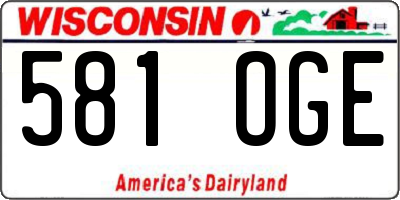WI license plate 581OGE