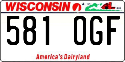 WI license plate 581OGF