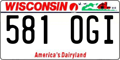 WI license plate 581OGI
