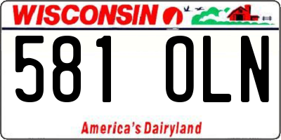 WI license plate 581OLN