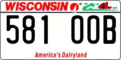WI license plate 581OOB