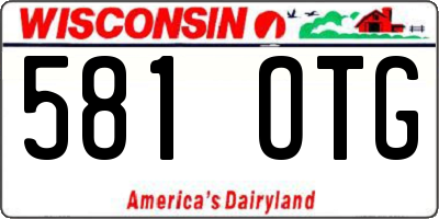 WI license plate 581OTG