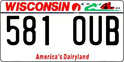 WI license plate 581OUB