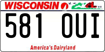 WI license plate 581OUI