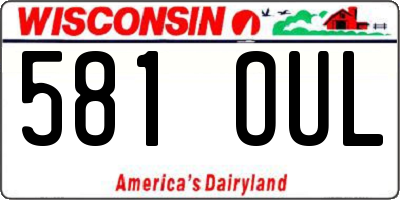 WI license plate 581OUL