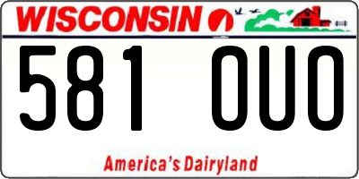 WI license plate 581OUO