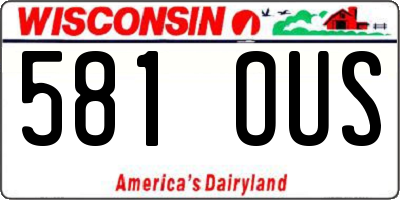 WI license plate 581OUS