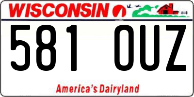 WI license plate 581OUZ