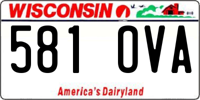 WI license plate 581OVA
