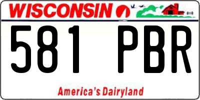 WI license plate 581PBR