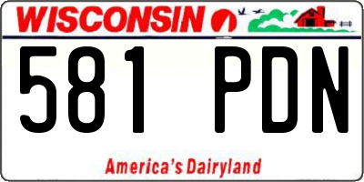 WI license plate 581PDN