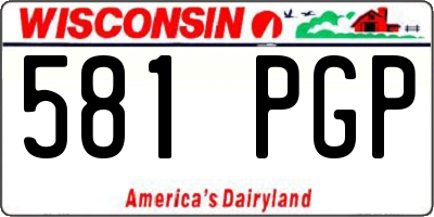 WI license plate 581PGP