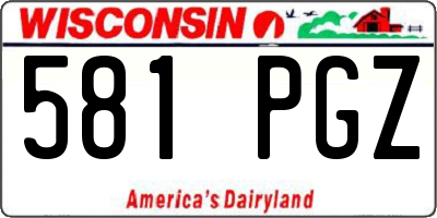 WI license plate 581PGZ