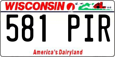 WI license plate 581PIR