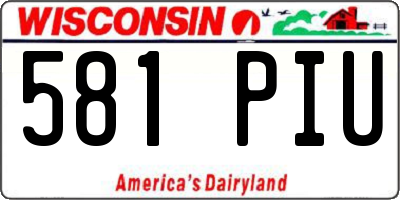 WI license plate 581PIU
