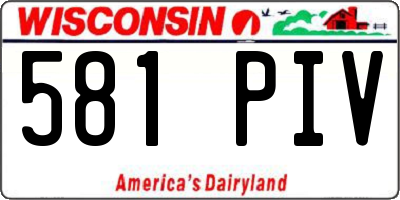 WI license plate 581PIV