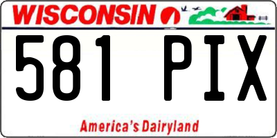 WI license plate 581PIX