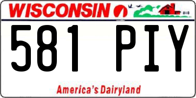 WI license plate 581PIY