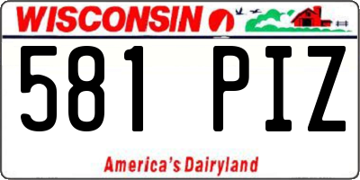 WI license plate 581PIZ
