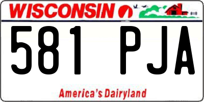 WI license plate 581PJA