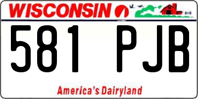 WI license plate 581PJB