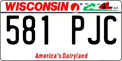 WI license plate 581PJC