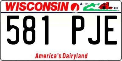 WI license plate 581PJE