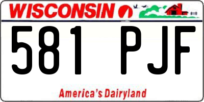 WI license plate 581PJF
