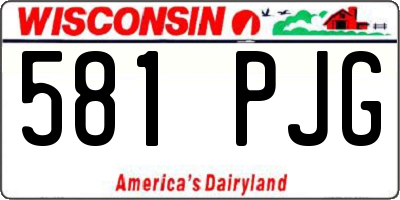WI license plate 581PJG