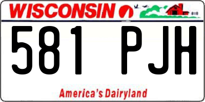 WI license plate 581PJH