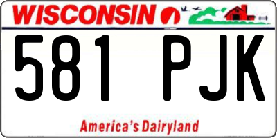 WI license plate 581PJK