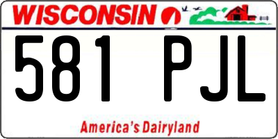 WI license plate 581PJL