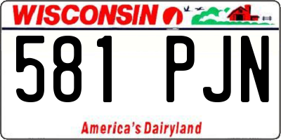 WI license plate 581PJN