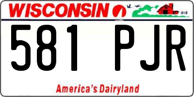 WI license plate 581PJR