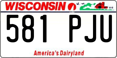 WI license plate 581PJU