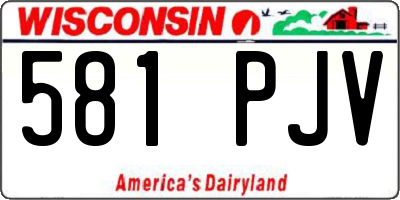 WI license plate 581PJV