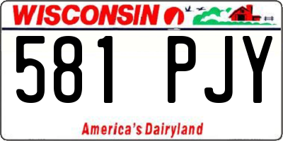 WI license plate 581PJY