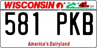 WI license plate 581PKB
