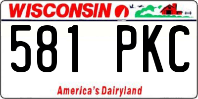 WI license plate 581PKC