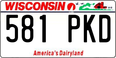 WI license plate 581PKD