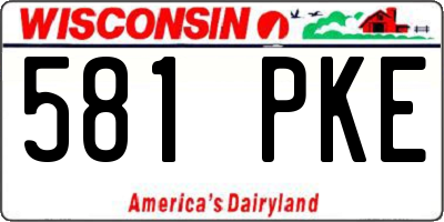 WI license plate 581PKE