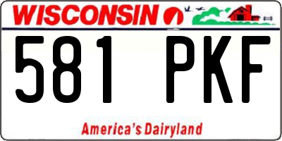 WI license plate 581PKF
