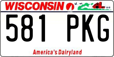 WI license plate 581PKG