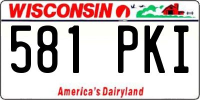WI license plate 581PKI
