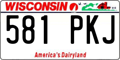 WI license plate 581PKJ
