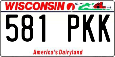 WI license plate 581PKK
