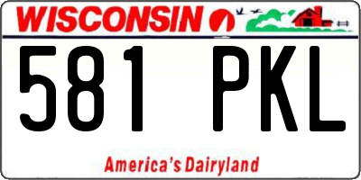 WI license plate 581PKL
