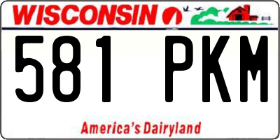WI license plate 581PKM