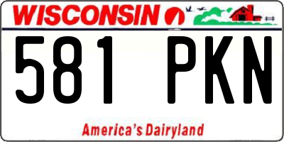 WI license plate 581PKN